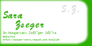 sara zseger business card